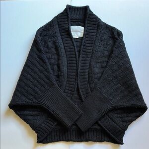 Anthropologie Black Ribbed Knit Shrug